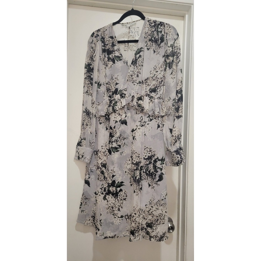 Women Floral Silk Party Cocktail Ruffle Romantic Garden Shoulder Strings Dress 6